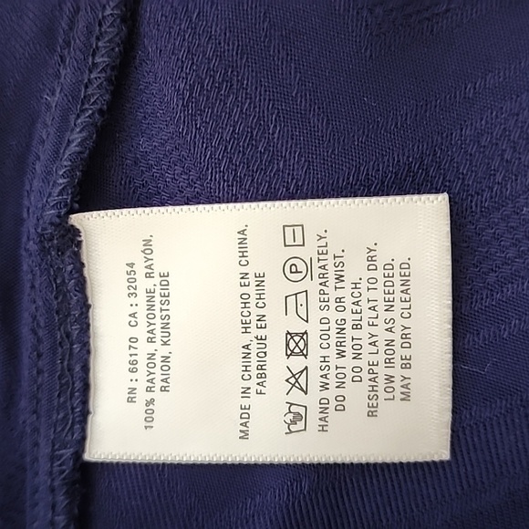 NWT Maeve for Anthropologie Bretta Gathered Tank Top Navy Blue Sz M - Picture 11 of 12